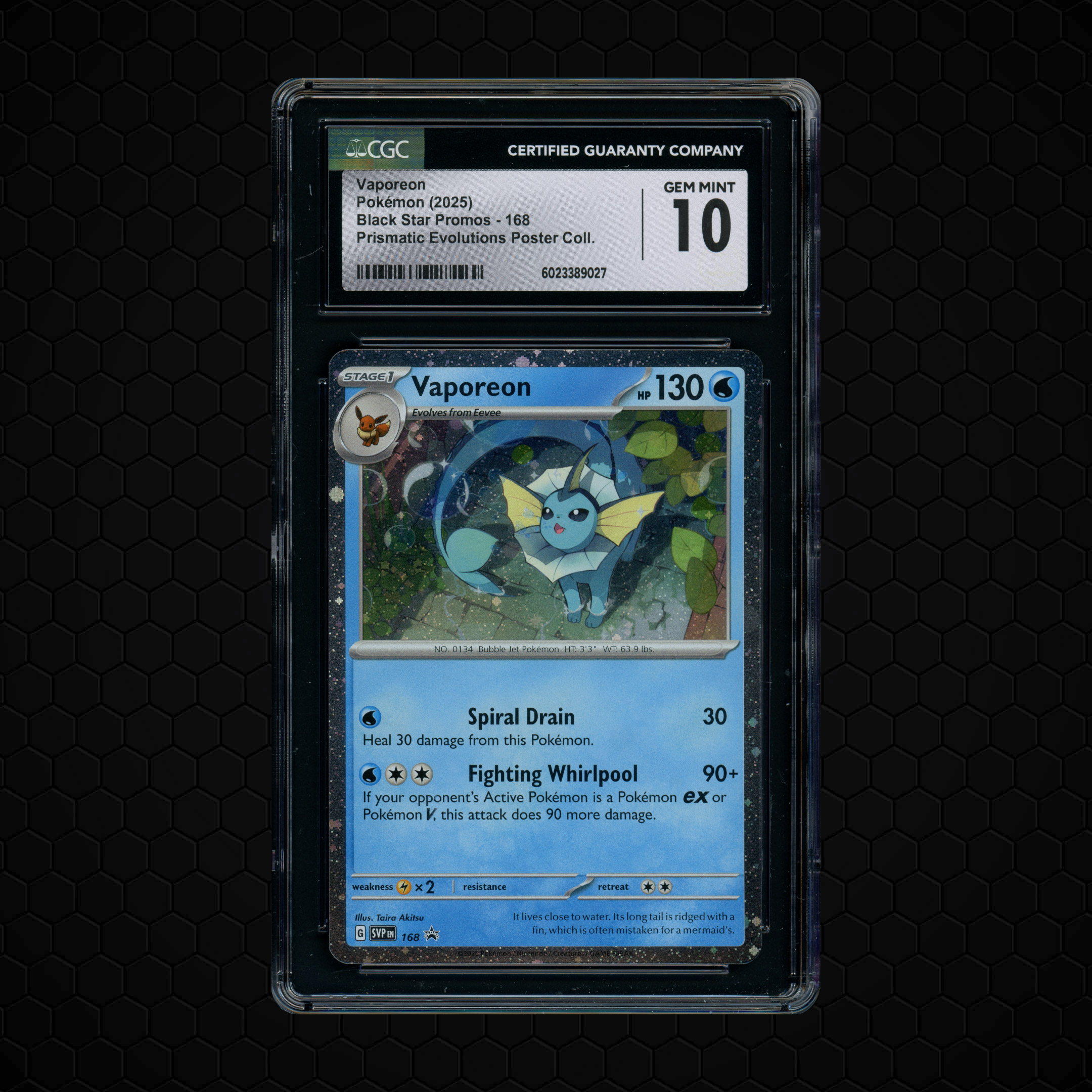 2025 Black Star Promos Vaporeon #168 CGC 10