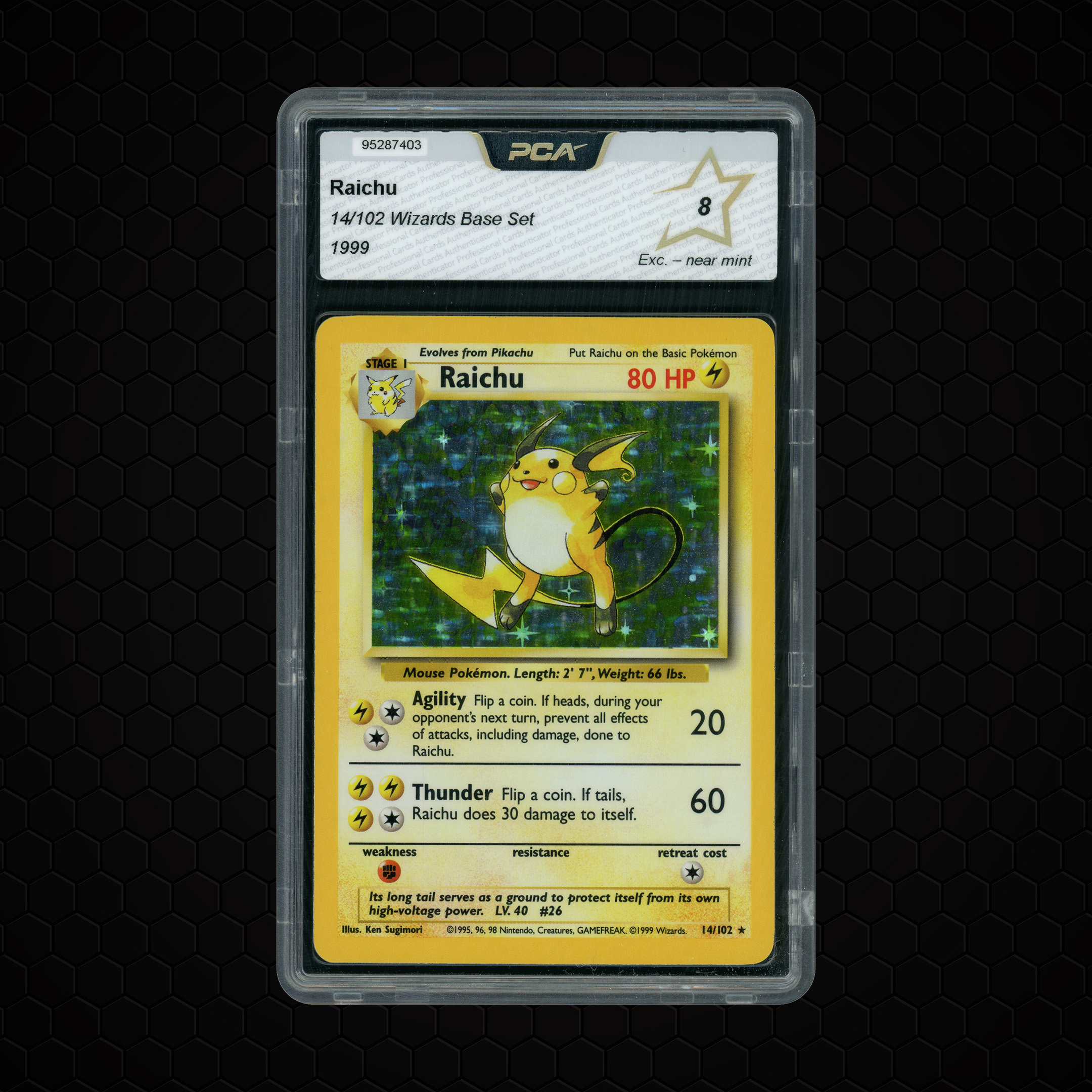 1999 Base Set Raichu #14 PCA 8