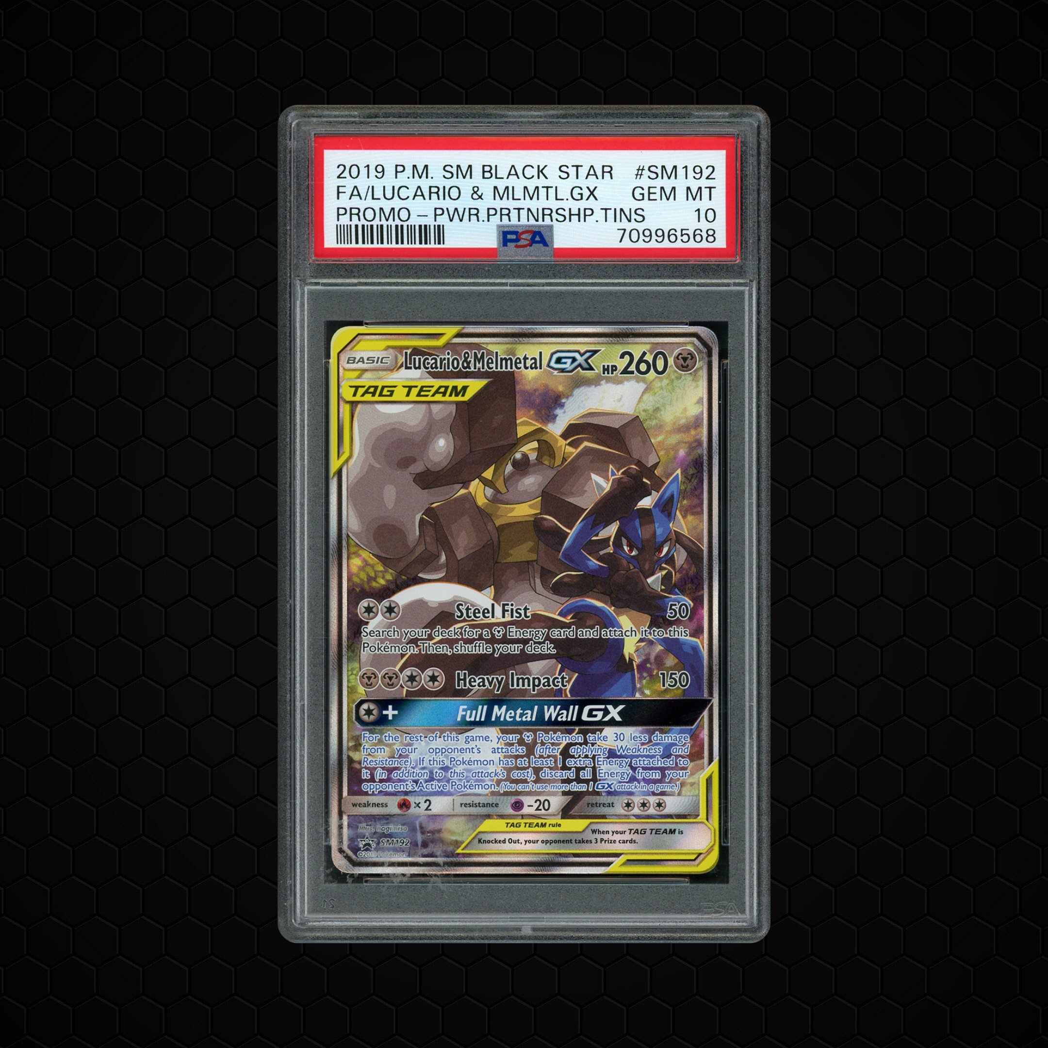 2019 Black Star Promo Lucario & Melmetal GX #SM192 PSA 10