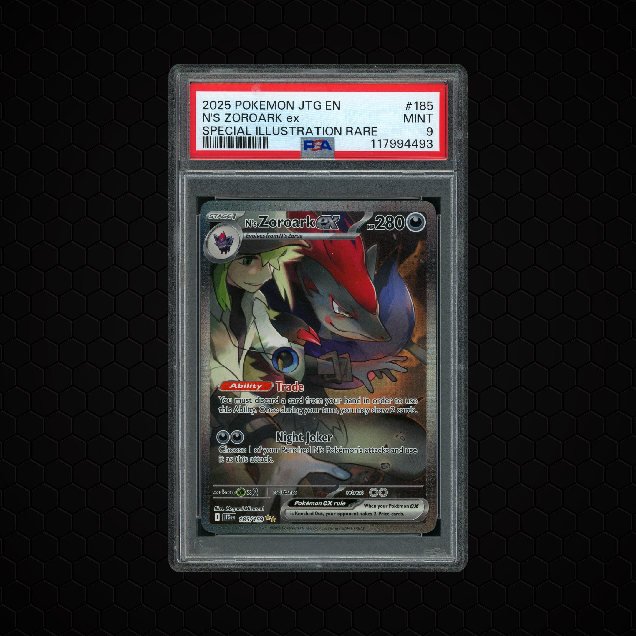 2025 Journey Together N's Zoroark EX #185 PSA 9