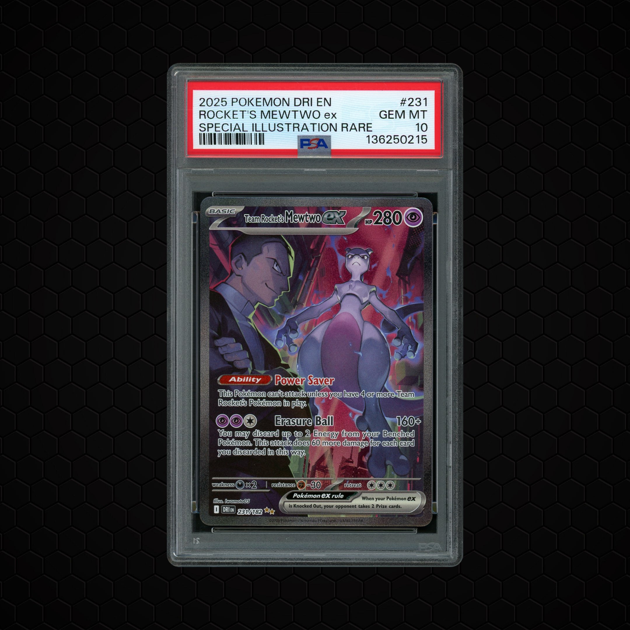 2025 Destined Rivals Team Rocket's Mewtwo EX #231 PSA 10