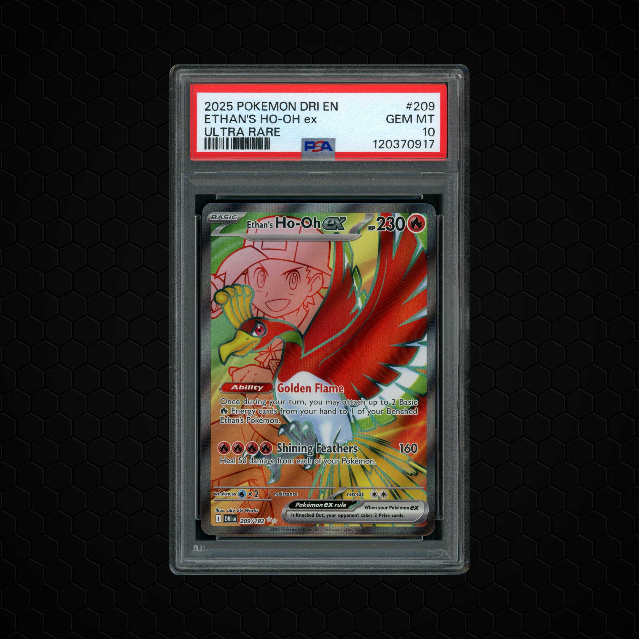 2025 Destined Rivals Ethan's Ho-Oh EX #209 PSA 10