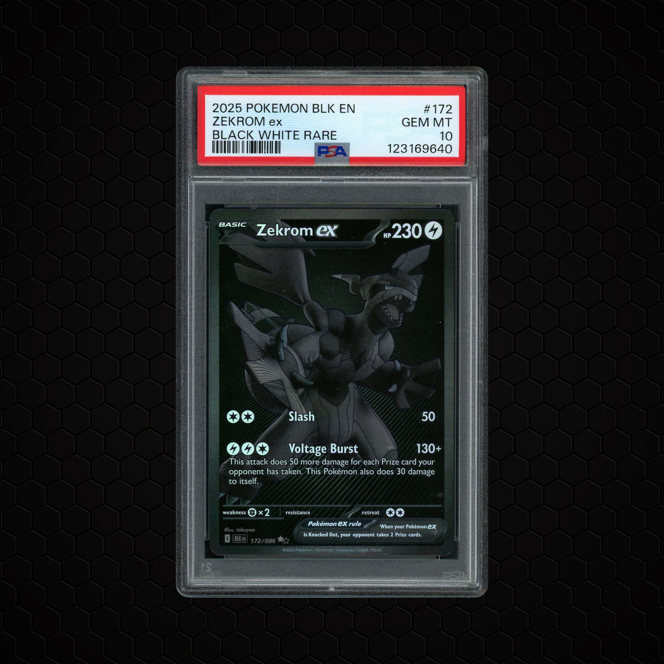 2025 Black Bolt Zekrom EX #172 PSA 10