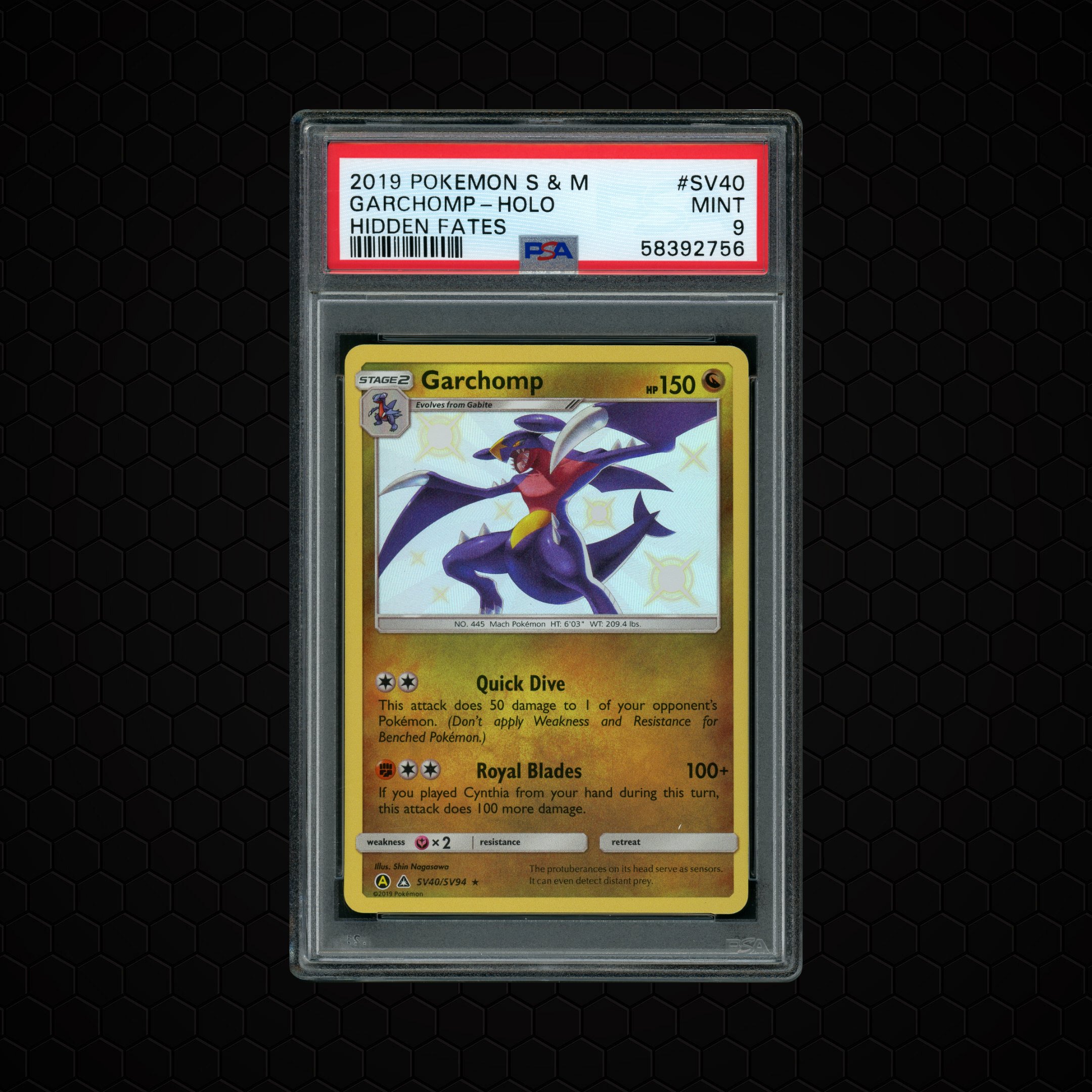 2019 Hidden Fates Garchomp #SV40 PSA 9