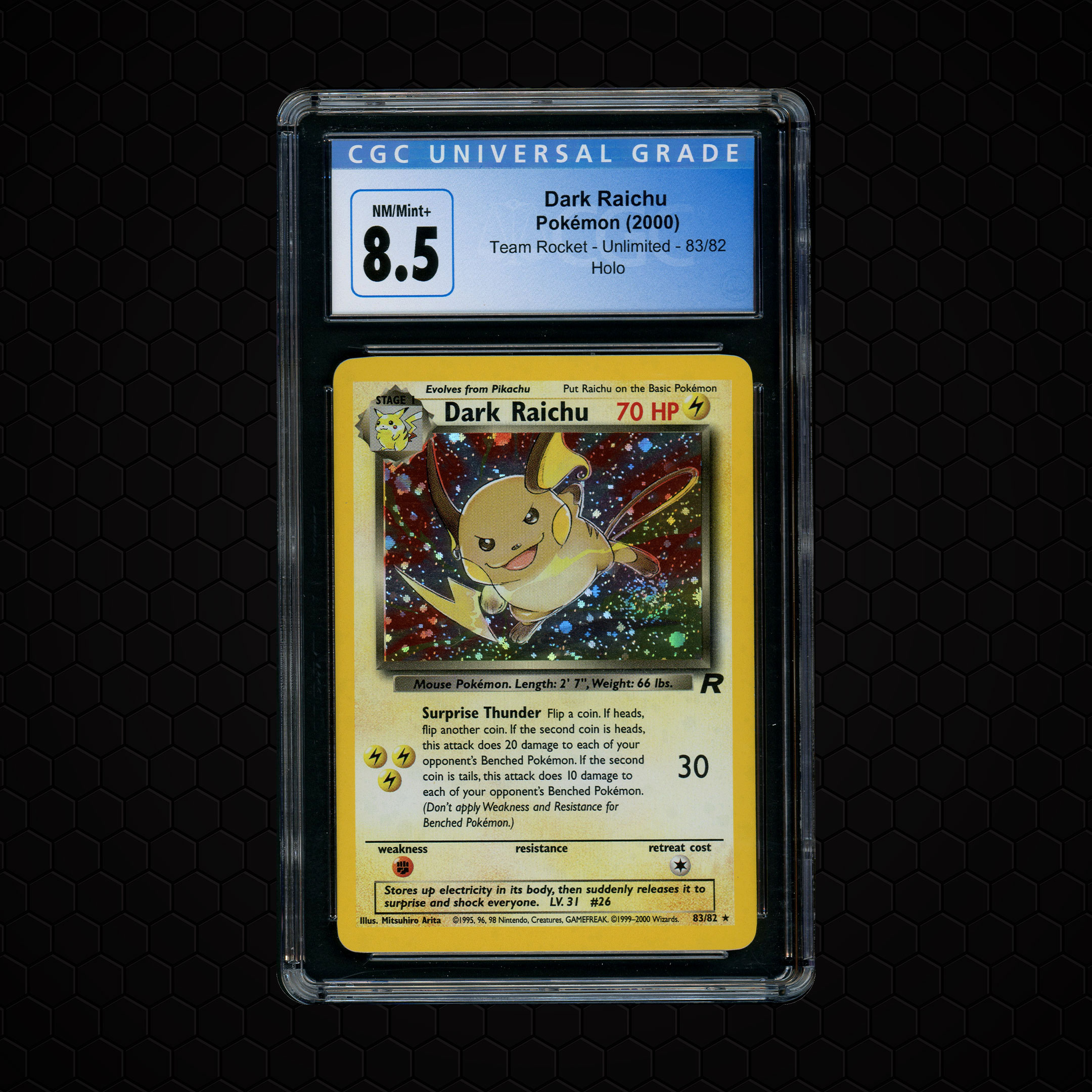 2000 Team Rocket Dark Raichu #83 CGC 8.5