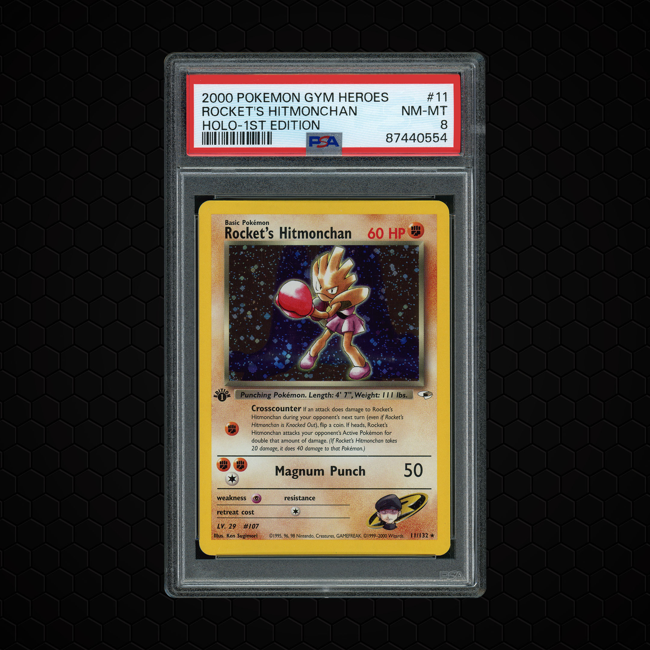 2000 Gym Heroes 1st Edition Rocket's Hitmonchan #11 PSA 8