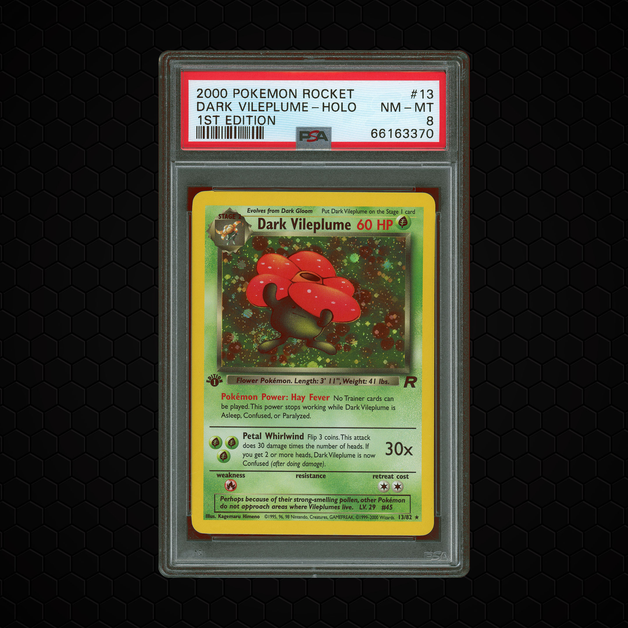2000 Rocket 1st Edition Dark Vileplume #13 PSA 8