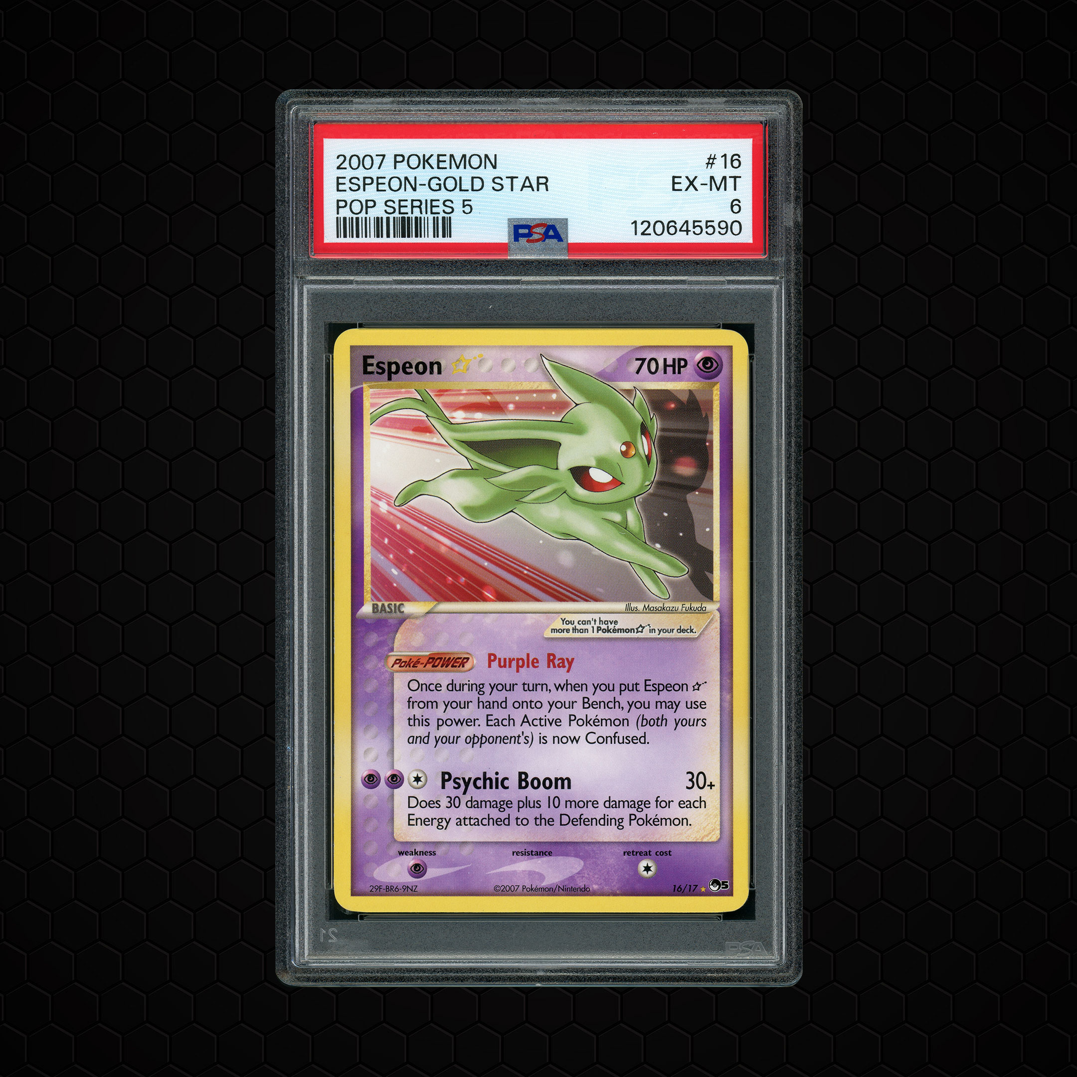 2007 Pop Series 5 Gold Star Espeon #16 PSA 6