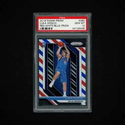 2018 Panini Prizm Luka Doncic Red White Blue Prizm #280 PSA 10 on Beezie.