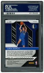 2018 Panini Prizm Luka Doncic Red White Blue Prizm #280 PSA 10 on Beezie.