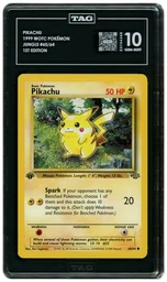 1999 Jungle 1st Edition Pikachu #60 TAG 10 on Beezie.
