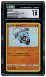 2019 Hidden Fates Rockruff #SV23 CGC 10 on Beezie.