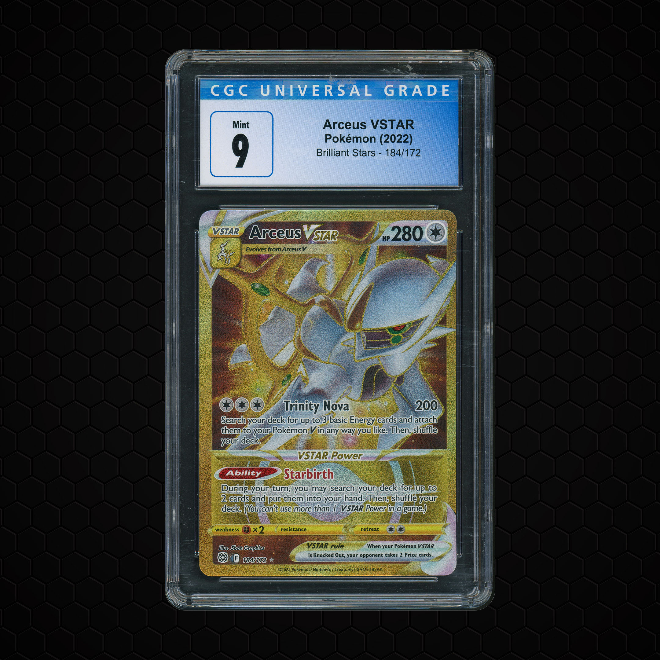 2022 Brilliant Stars Arceus VSTAR #184 CGC 9