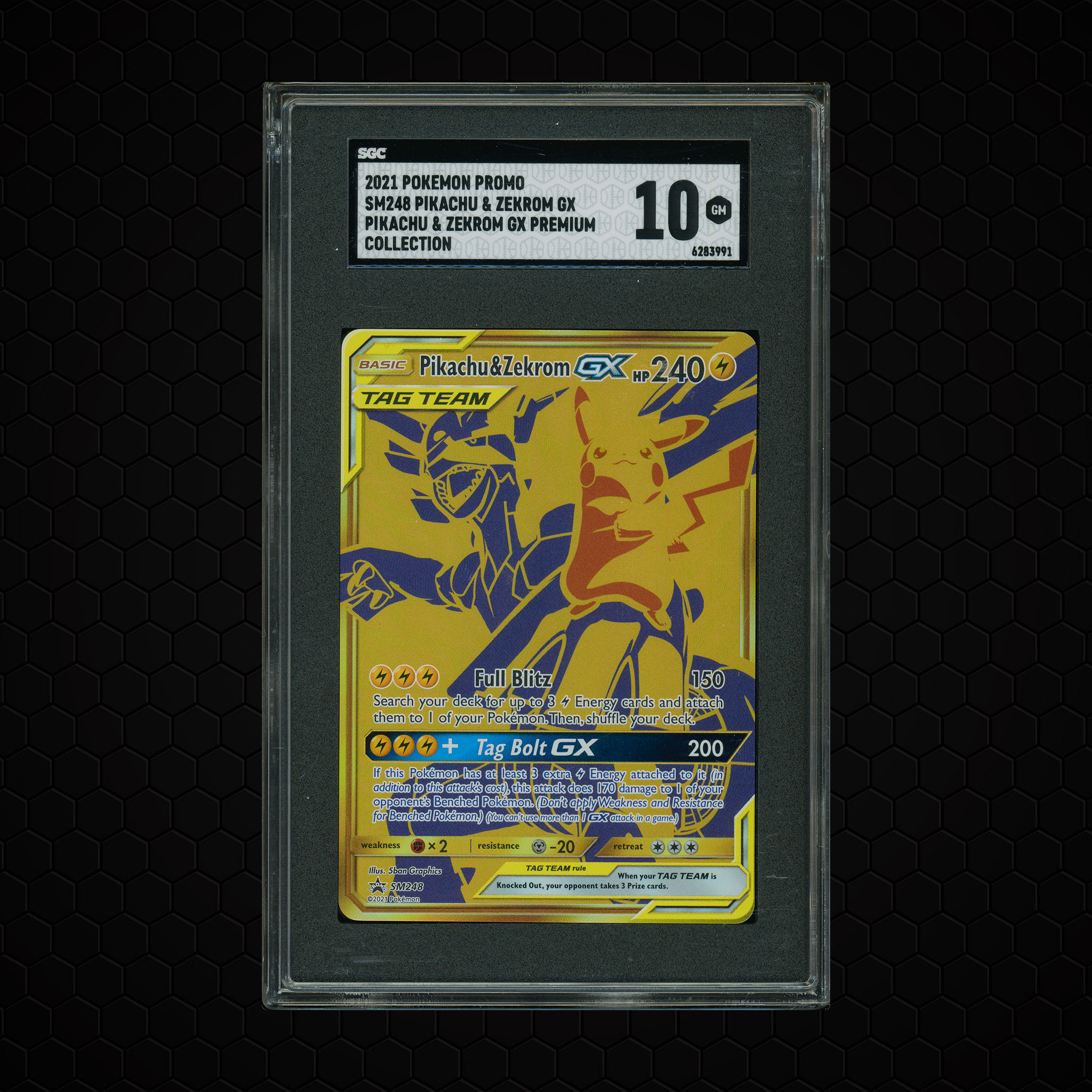 2021 Premium Collection Pikachu & Zekrom GX #SM248 SGC 10