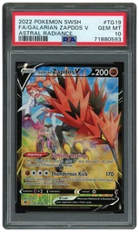 2022 Astral Radiance Galarian Zapdos V #TG19 PSA 10