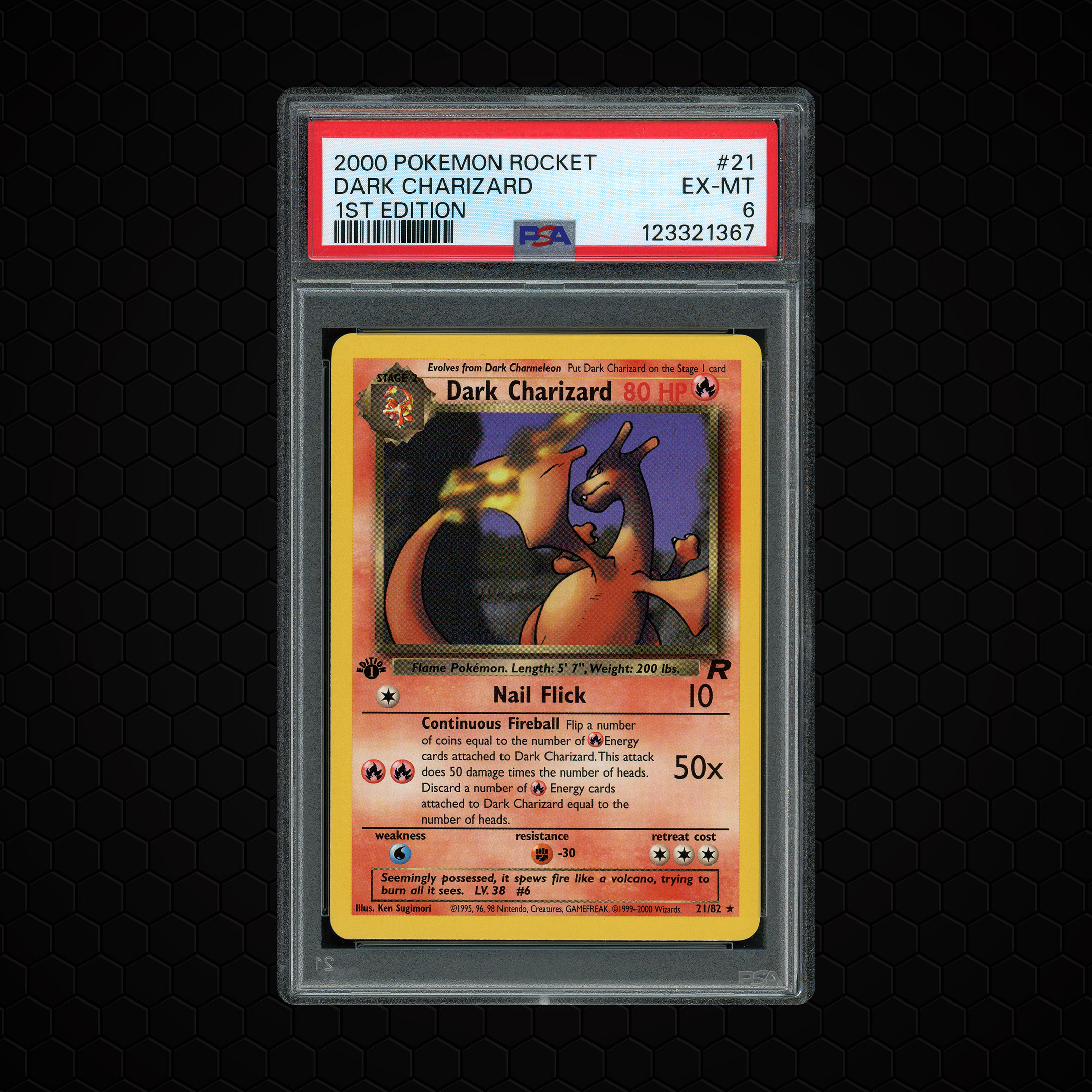 2000 Rocket 1st Edition Dark Charizard #21 PSA 6