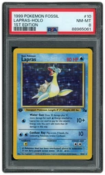 1999 Fossil 1st Edition Lapras #10 PSA 8