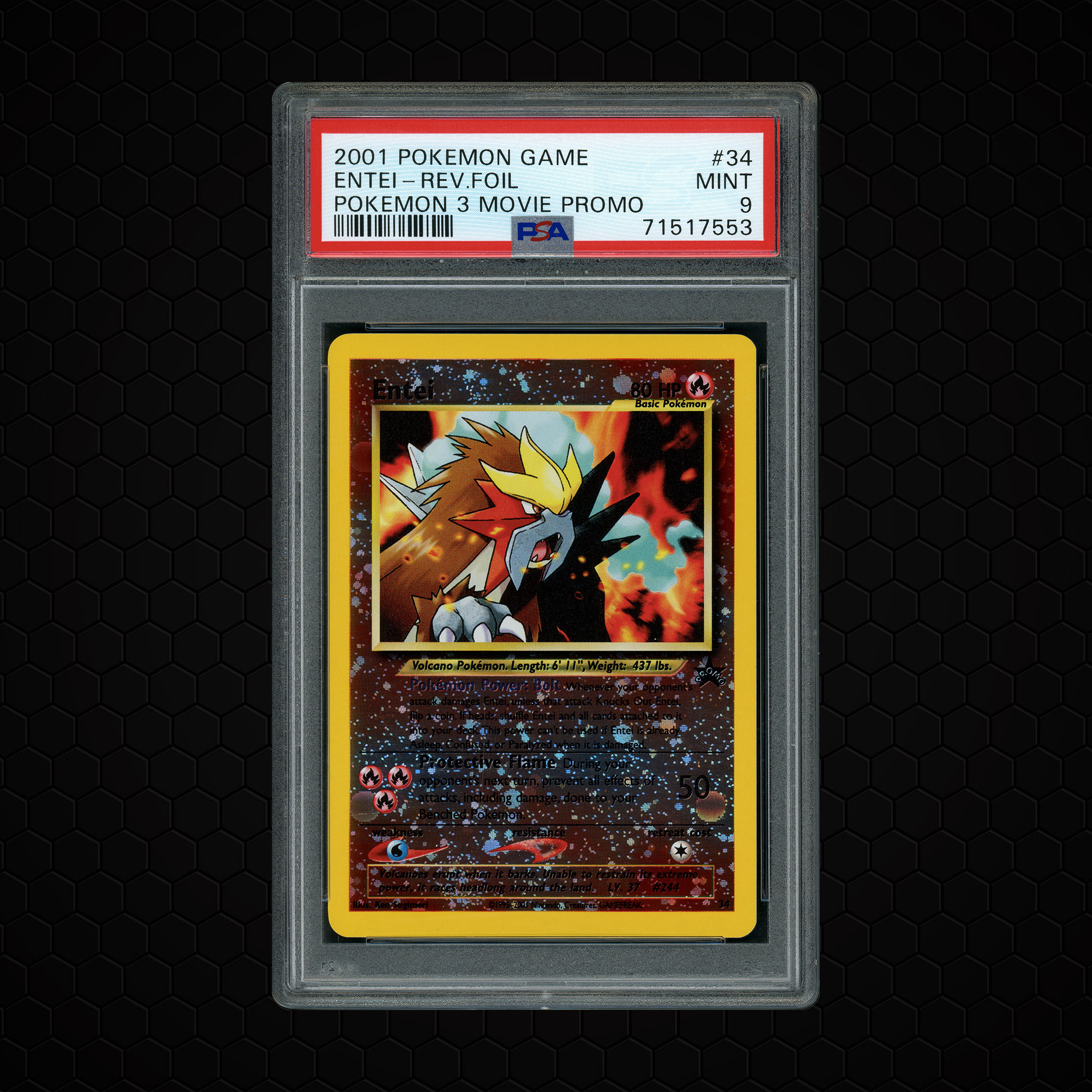 2001 Pokemon 3 Movie Entei #34 PSA 9