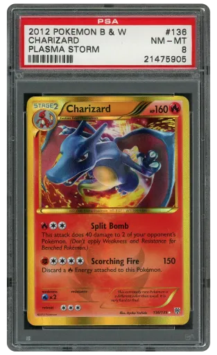 2012 Plasma Storm Charizard #136 PSA 8