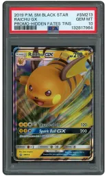 2019 Black Star Promo Raichu GX #SM213 PSA 10