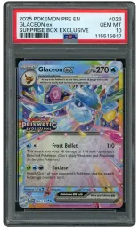 2025 Prismatic Evolutions Glaceon EX #26 PSA 10